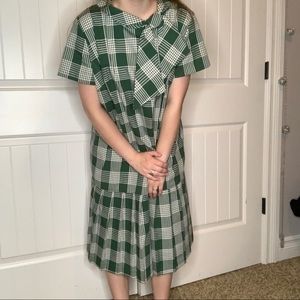 Vintage 1950’s 1960’s plaid green dress.